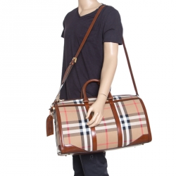 Burberry Brown House Check Fabric Bridle Duffle Bag Burberry | TLC