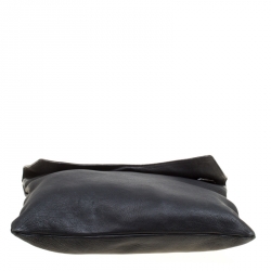 Burberry Black Leather Flat Envelope Clutch
