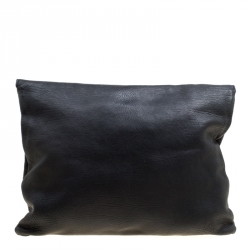 Burberry Black Leather Flat Envelope Clutch