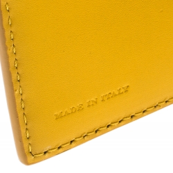 Burberry Yellow Leather Bifold Compact Wallet