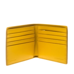 Burberry Yellow Leather Bifold Compact Wallet