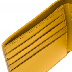 Burberry Yellow Leather Bifold Compact Wallet