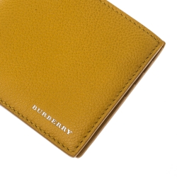 Burberry Yellow Leather Bifold Compact Wallet
