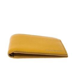 Burberry Yellow Leather Bifold Compact Wallet
