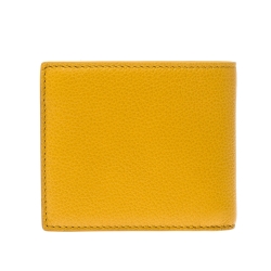 Burberry Yellow Leather Bifold Compact Wallet
