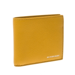 Burberry Yellow Leather Bifold Compact Wallet