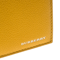 Burberry Yellow Leather Bifold Compact Wallet