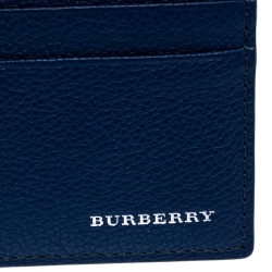 Pre Owned Burberry Blue Leather Sandon Card Holder