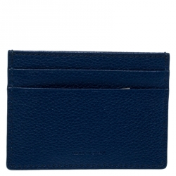 Pre Owned Burberry Blue Leather Sandon Card Holder