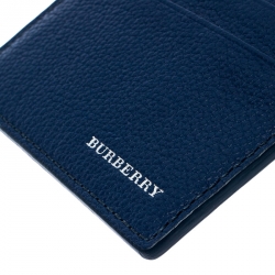 Pre Owned Burberry Blue Leather Sandon Card Holder