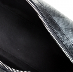 Burberry Charcoal Black London Check Coated Canvas Toiletry Pouch