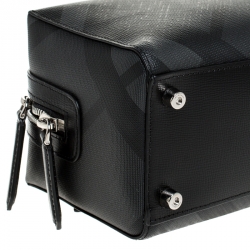 Burberry Charcoal Black London Check Coated Canvas Toiletry Pouch