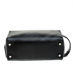 Burberry Charcoal Black London Check Coated Canvas Toiletry Pouch