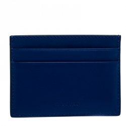 Burberry Blue Leather Graffiti Print Card Case