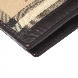 Burberry Beige/Brown Haymarket Check Coated Canvas Bifold Wallet