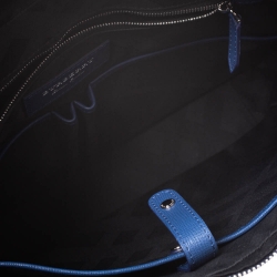 Burberry Deep Blue Leather Hambleton Briefcase