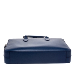 Burberry Deep Blue Leather Hambleton Briefcase