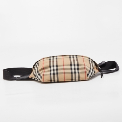 Burberry Beige/Black Vintage Check Fabric and Leather Sonny Bum Bag