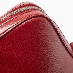 Pre Owned Burberry Red/Black Leather Hambleton Briefcase Bag