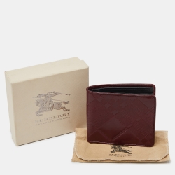 Burberry Red Leather Bifold Wallet