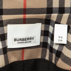 Burberry Beige Nova Checks Knit Zip Front Jacket XS