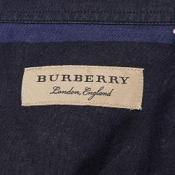 Pre Owned Burberry Blue Plaid Cotton Full Sleeves Shirt XL