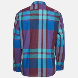 Burberry Purple Checked Cotton Shirt XL
