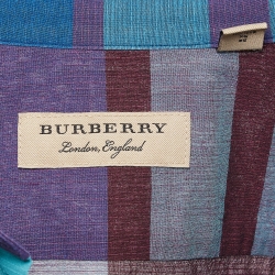 Burberry Purple Checked Cotton Shirt XL