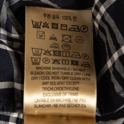 Burberry Blue Equestrian Knight Check Cotton Shirt L