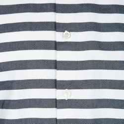 مملوكة مسبقًا قميص بربري بريت أليستير قطن أبيض مخطط بأكمام طويلة L