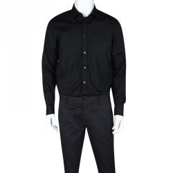 Pre Owned قميص بربري لندن أزرار أمامية أكمام طويلة أسود L