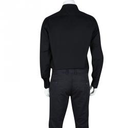 Pre Owned قميص بربري لندن أزرار أمامية أكمام طويلة أسود L