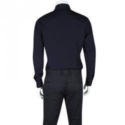 Pre Owned قميص بربري بريت أزرار أمامية أكمام طويلة كحلي M