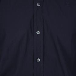 Pre Owned قميص بربري بريت أزرار أمامية أكمام طويلة كحلي M