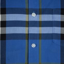 Burberry Brit Blue Checked Cotton Long Sleeve Buttondown Shirt XL