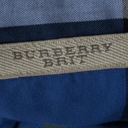 Burberry Brit Blue Checked Cotton Long Sleeve Buttondown Shirt XL