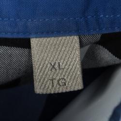 Burberry Brit Blue Checked Cotton Long Sleeve Buttondown Shirt XL