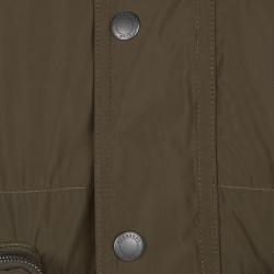 Pre Owned Burberry Brit Olive Green Rib Trim Hooded Zip Front Jacket M