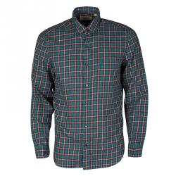 Burberry London Multicolor Checked Cotton Long Sleeve Button Down Shirt M