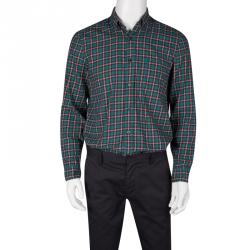 Burberry London Multicolor Checked Cotton Long Sleeve Button Down Shirt M