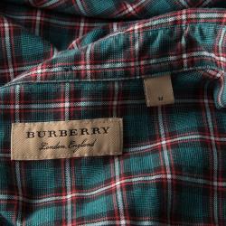 Burberry London Multicolor Checked Cotton Long Sleeve Button Down Shirt M