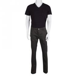 Pre Owned Burberry Brit Grey Cotton Regular Fit Trousers XXL