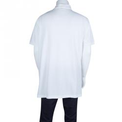 Pre Owned Burberry Brit White Honeycomb Knit Metal Logo Detail Short Sleeve Polo T-Shirt 3XL