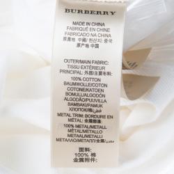 Pre Owned Burberry Brit White Honeycomb Knit Metal Logo Detail Short Sleeve Polo T-Shirt 3XL