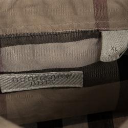 Pre Owned Burberry Brit Brown House Check Long Sleeve Button Down Shirt XL