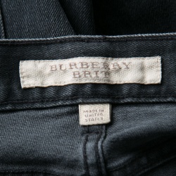 Pre Owned Burberry Brit Dark Grey Faded Effect Denim Slim Fit Jeans M