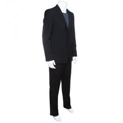 Pre Owned Burberry London Black Wool Tailored Suit L