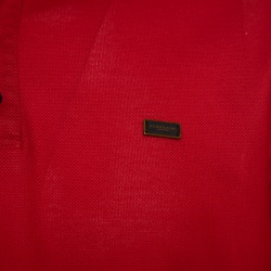 Pre Owned Burberry London Red Honeycomb Knit Polo T-Shirt L