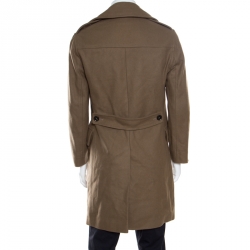 Burberry Brown Wool Double Breasted Coat M