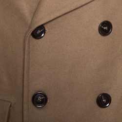 Burberry Brown Wool Double Breasted Coat M